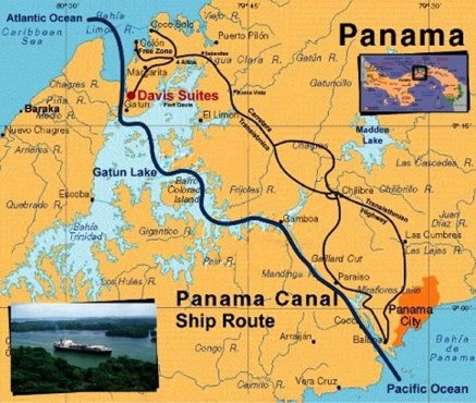 Mapa del Canal de Panam